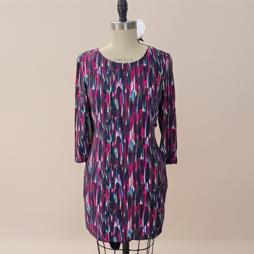 Boden Abstract Print Shift Lined Dress Size 6R - Picture 2 of 12